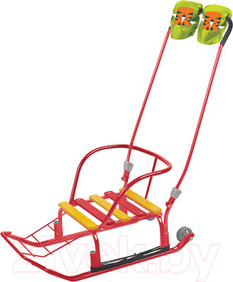 Санки детские Ника Тимка 3К с рукавичками / Т3КР/АЛ (алый)