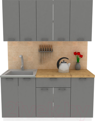 Кухонный гарнитур Eligard Lion 1 1.6 (дымчатый алмаз/дуб бунратти)