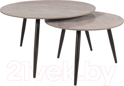 Комплект журнальных столиков Signal Kora C (серый/черный матовый)