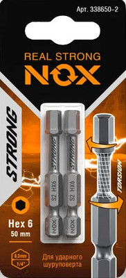 Набор бит Nox Strong Torsion E6.3 Hex6-50 / 338650-2 (2шт)
