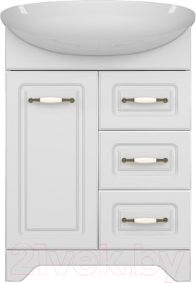 Тумба под умывальник Style Line Олеандр-2 65 3 ящика (для классической раковины)
