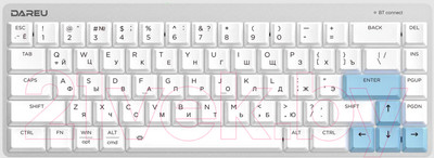 Клавиатура Dareu EK868 (белый/синий, Brown Switch)