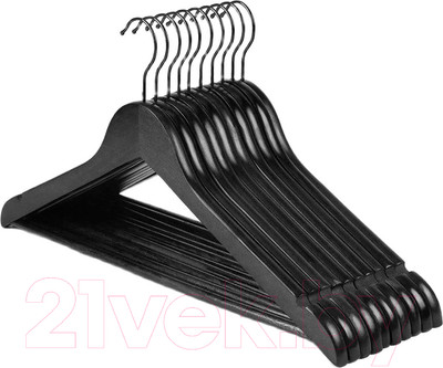 Набор деревянных вешалок-плечиков Albir Черный (10шт)