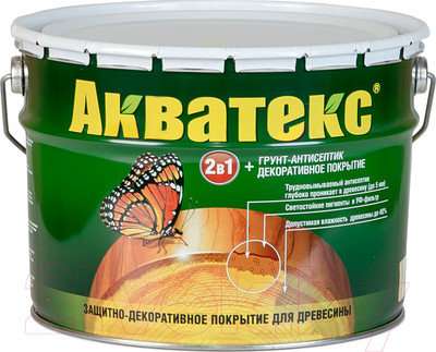 Защитно-декоративный состав Акватекс 2в1 (9л, тик)