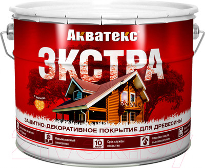 Защитно-декоративный состав Акватекс Экстра (9л, красное дерево)