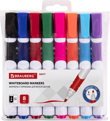 Набор маркеров Brauberg Soft / 152112 (8шт)