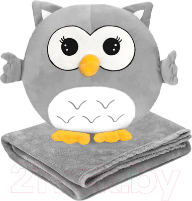 Плед-подушка Maxitoys Плед Совенок / 215220-30-С (серый)