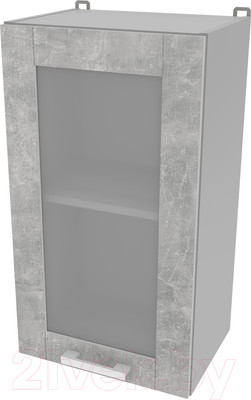 Шкаф навесной для кухни Интерлиния Компо ВШ40ст-720-1дв (бетон)