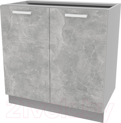 Шкаф-стол кухонный Интерлиния Компо НШ80р-2дв (бетон)