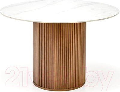 Обеденный стол Halmar Bruno 120x76 (белый мрамор/ореховый)