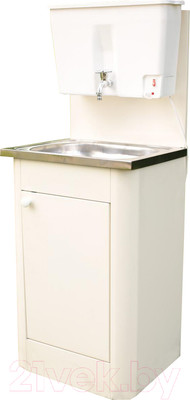 Умывальник для дачи Петромаш С водонагревателем ЭВБО-17 / slkptr073 (бежевый/мойка нержавейка)