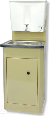 Умывальник для дачи Петромаш С водонагревателем ЭВБО-22 / slkptr087 (бежевый/мойка нержавейка)