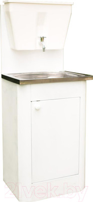 Умывальник для дачи Петромаш С бачком УМ-10 / slkptr102 (белый/мойка нержавейка)