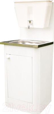 Умывальник для дачи Петромаш С бачком УМ-17 / slkptr122 (белый/мойка нержавейка)