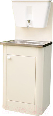 Умывальник для дачи Петромаш С бачком УМ-17 / slkptr123 (бежевый/мойка нержавейка)
