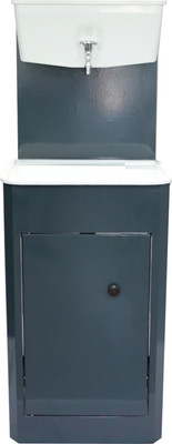 Умывальник для дачи Петромаш С бачком УМ-10 / slkptr112 (мокрый асфальт/мойка пластик)