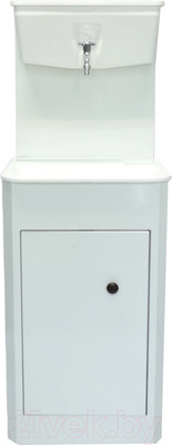 Умывальник для дачи Петромаш С бачком УМ-10 / slkptr113 (белый/мойка пластик)