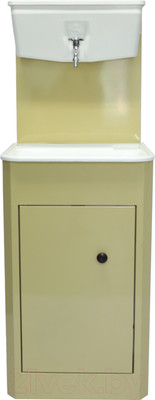 Умывальник для дачи Петромаш С бачком УМ-10 / slkptr114 (бежевый/мойка пластик)