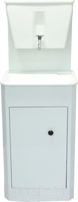 Умывальник для дачи Петромаш С бачком УМ-17 / slkptr132 (белый/мойка пластик)