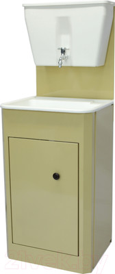 Умывальник для дачи Петромаш С бачком УМ-17 / slkptr133 (бежевый/мойка пластик)