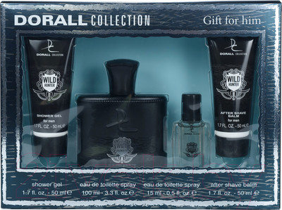 Парфюмерный набор Dorall Collection Wild Hunter Парфюм 100мл+10мл+Лосьон 50мл+Гель для душа 50мл
