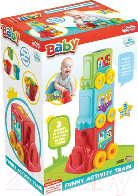 Развивающий игровой набор Dede Логическая пирамидка 2 в 1 Чудо-паровозик / 03459