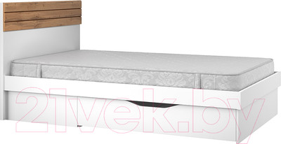 Полуторная кровать Anrex Taurus 120S (белый/дуб вотан)
