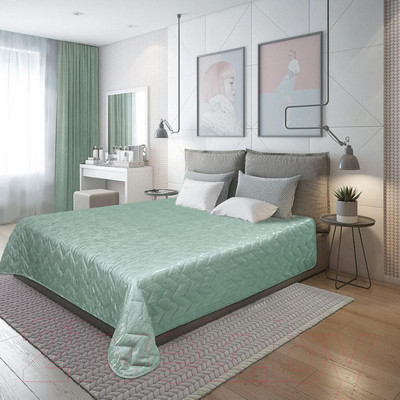 Покрывало Nivasan Модерн 240x240 / P.Md 240-13 (мята)
