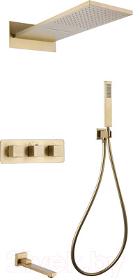 Душевая система со смесителем Abber Daheim AF8253G (золото матовое)