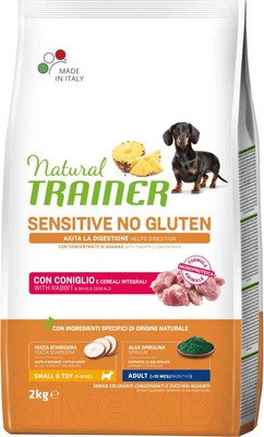 Сухой корм для собак Trainer Natural Для мелких пород с чувствительным пищеварением, кролик (2кг)