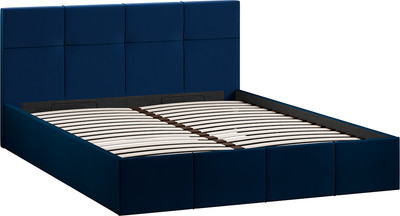 Двуспальная кровать ТриЯ Лора с ПМ 160x200 (велюр Confetti Blue)