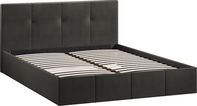 Двуспальная кровать ТриЯ Лора с ПМ 160x200 (велюр Confetti Stone)