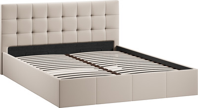 Двуспальная кровать ТриЯ Эмма с ПМ 160x200 (велюр Confetti Cream)