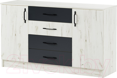 Тумба Памир Беатрис К1400 (крафт белый/антрацит)