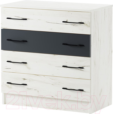 Комод Памир Беатрис К800 (крафт белый/антрацит)