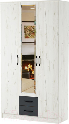 Шкаф Памир Беатрис Трио (крафт белый/антрацит)