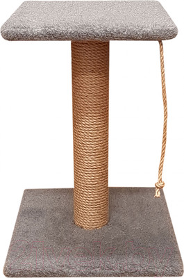 Лежанка-когтеточка Bast С полкой 50 (джут, серый)