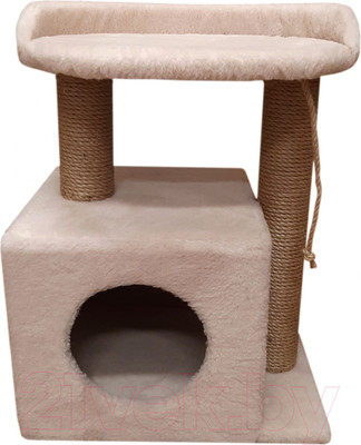 Комплекс для кошек Bast С овальной полкой 55 (джут, бежевый)