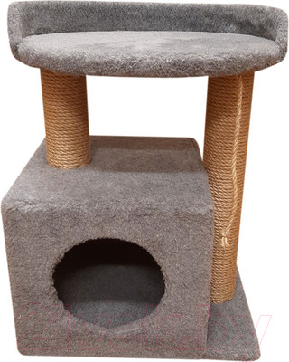 Комплекс для кошек Bast С овальной полкой 55 (джут, серый)