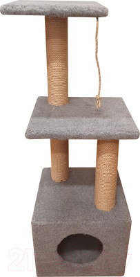 Комплекс для кошек Bast КОТтедж (джут, серый)