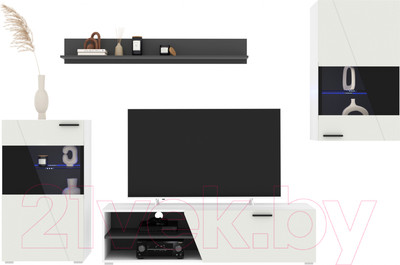 Горка Интерлиния Neo-6 с подсветкой (белый платинум/белый)