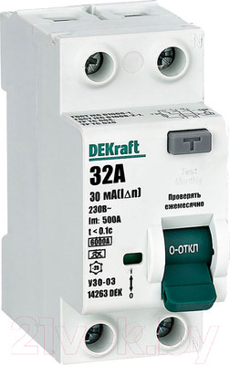 Устройство защитного отключения DEKraft 14263DEK