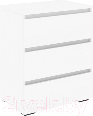 Комод Кортекс-мебель Бари 60 3ш (белый/белый/белый)