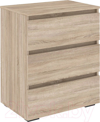 Комод Кортекс-мебель Бари 60 3ш (дуб сонома/дуб сонома/дуб сонома)