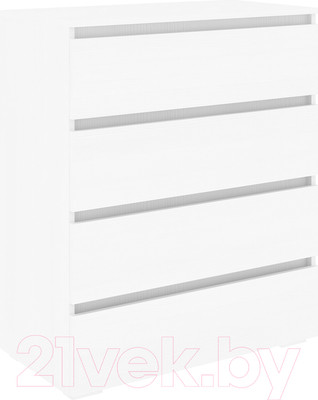 Комод Кортекс-мебель Бари 80 4ш (белый/белый/белый)