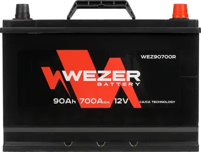 Автомобильный аккумулятор Wezer 700A R+ JIS / WEZ90700R (90А/ч)