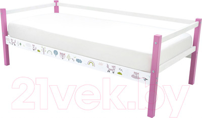 Кровать-тахта детская Бельмарко Svogen / 1353 (лаванда/белый лисята)