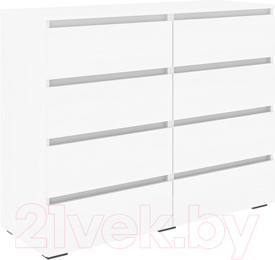 Комод Кортекс-мебель Бари 120 8ш (белый/белый/белый)