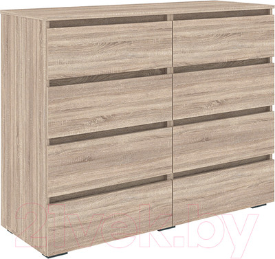 Комод Кортекс-мебель Бари 120 8ш (дуб сонома/дуб сонома/дуб сонома)