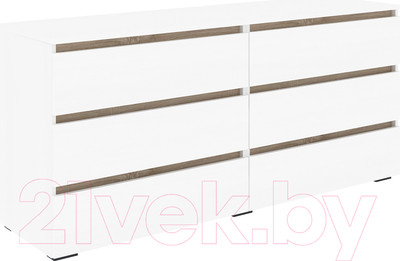 Комод Кортекс-мебель Бари 160 6ш (белый/белый/дуб сонома)